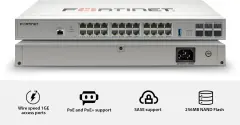Fortinet FortiSwitch FS-124G-FPOE Yönetilebilir Gigabit PoE+ Ethernet Switch 24 Port + 4 SFP